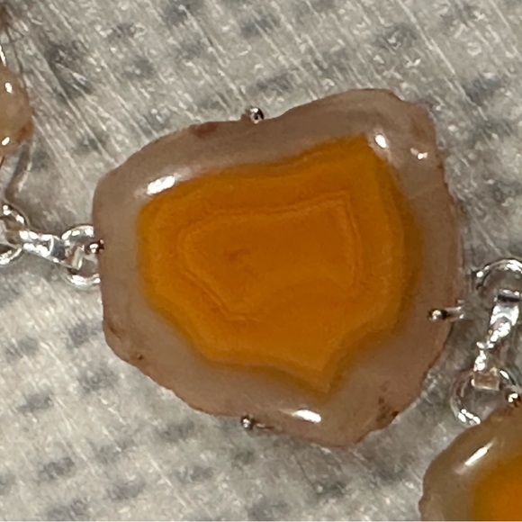 Elegant Orange Sterling Silver Necklace - Picture 3 of 5